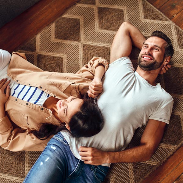 couple happy at home